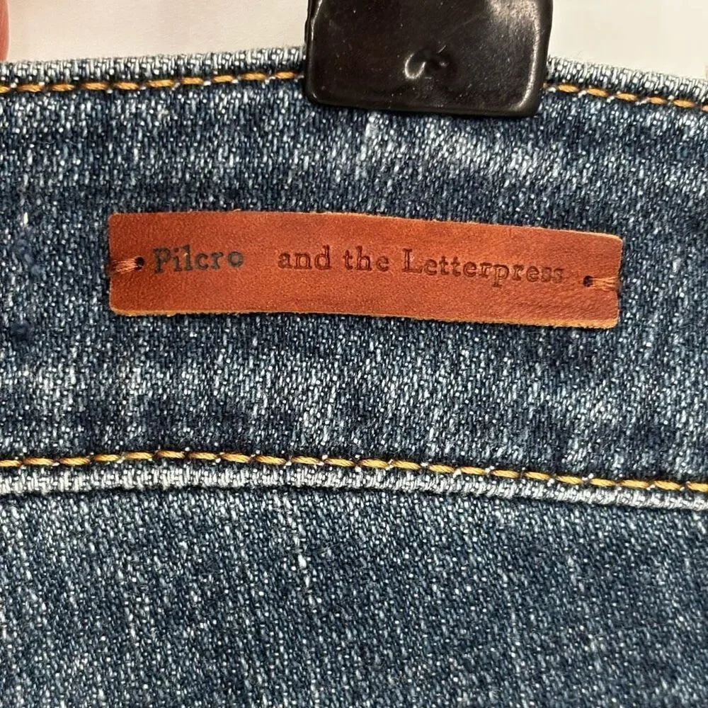 Anthropologie Pilcro and the‎ Letterpress Script Denim Shorts Size 25 - Picture 6 of 7